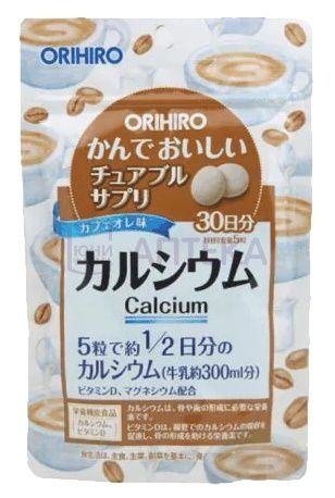 ОРИХИРО КАЛЬЦИЙ С ВИТАМИНОМ Д СО ВКУСОМ КОФЕ 500МГ №150 ТАБЛ ЖЕВ Япония