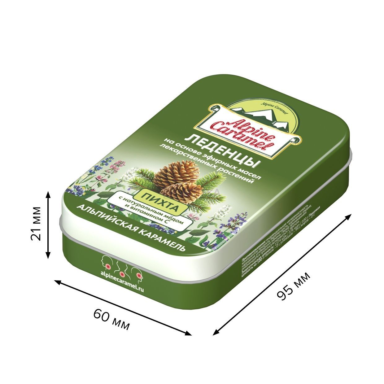ALPINE CARAMEL АЛЬПИЙСКАЯ КАРАМЕЛЬ ЛЕДЕНЦЫ ДЕТСКИЕ ПИХТА 53Г ООО ПЛАНТИКО